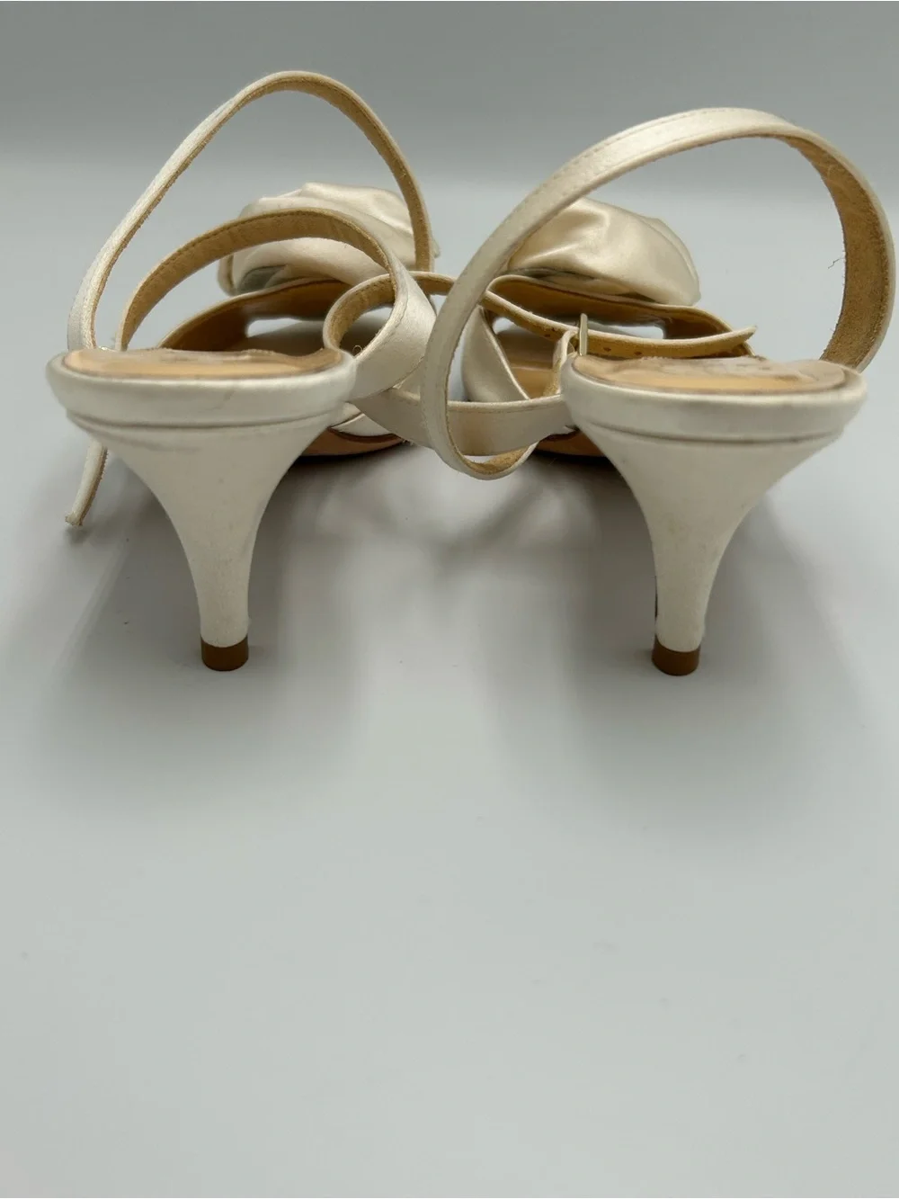 Kate Spade Satin Rosette Slingback Heels Rose Open Toe Size 5.5 B Silk